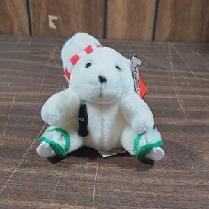 Coca Cola Plush Polar Bear with Ornament Hat & Skates